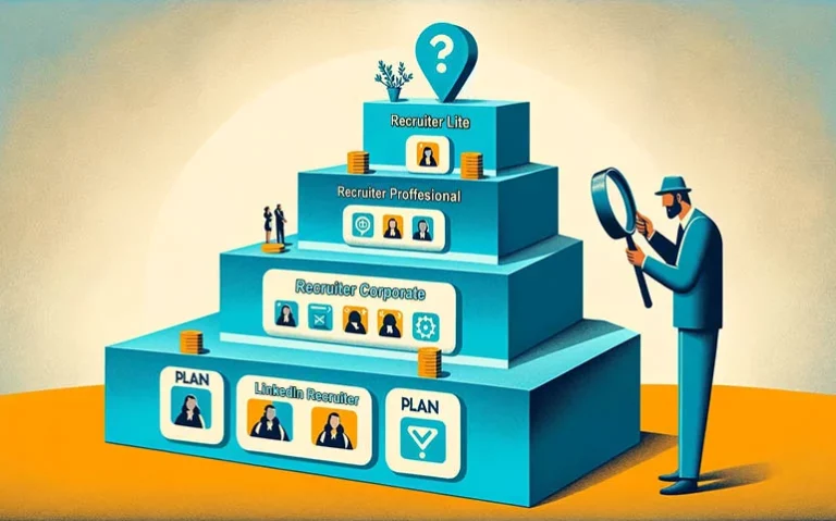 clipart image showing a pyramid of the linkedin recruiter tiers