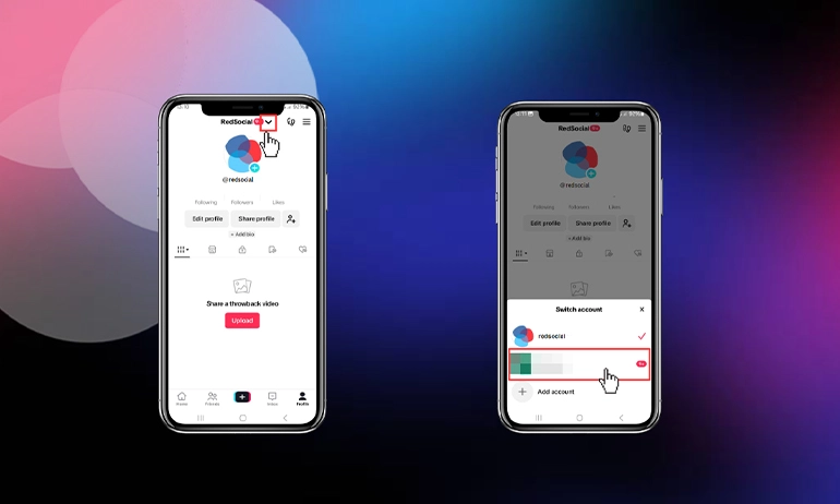 Walkthrough images of how to use the TikTok Switcher feature