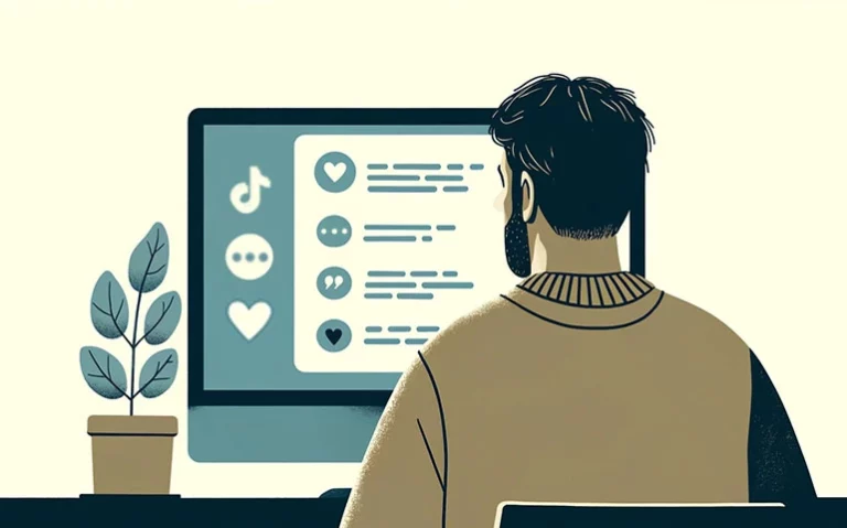 person looking at their computer that is showing different engagement metrics