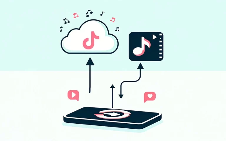 illustration showing a cloud and a video icon on top with arrows going back and forth