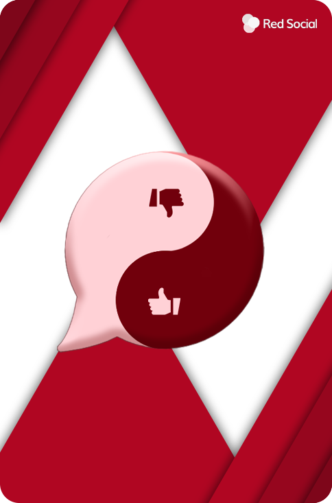 comment icon in the form of Ying and yang portraying positive and negative comments