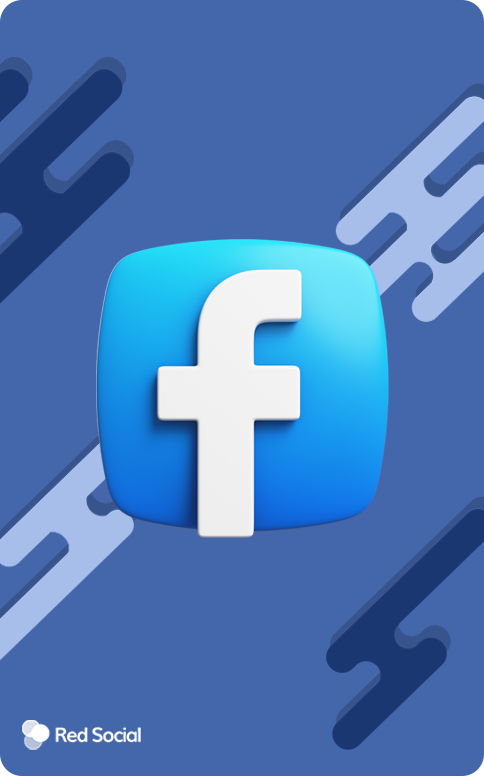 3D Facebook icon on a blue background