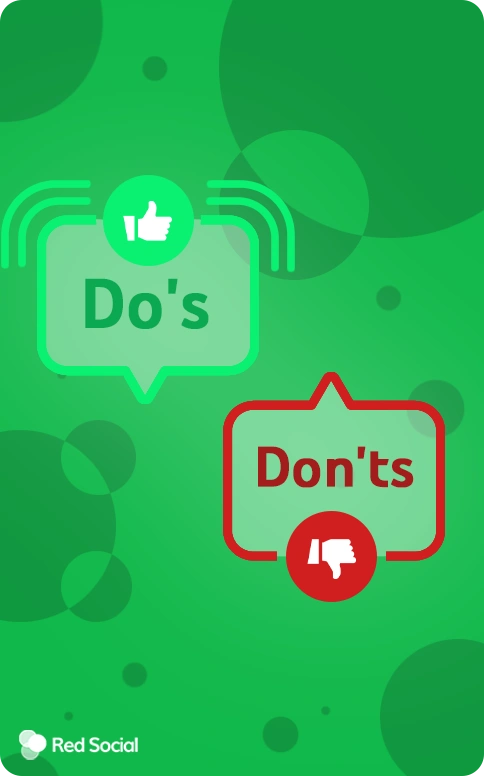 Do's and Don'ts text bubbles on a green background