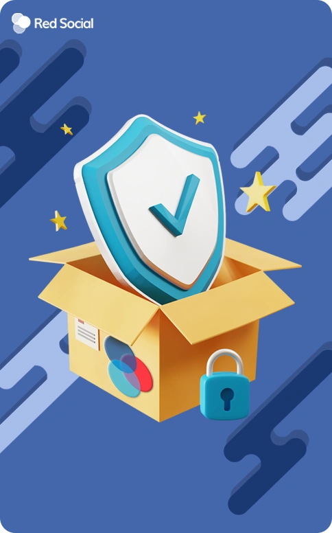 Shield with checkmark emerging from a box