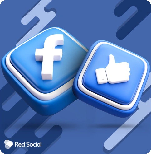 3D Facebook icon and thumbs-up icon