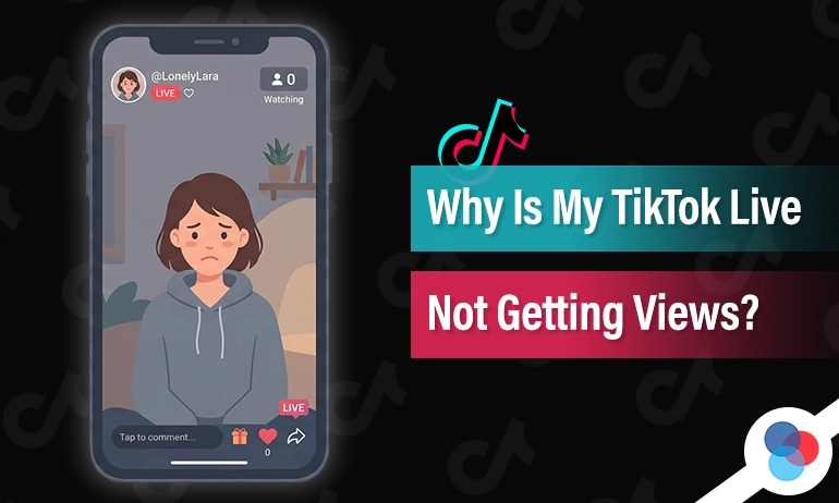 illustration of a person going live on tiktok to no viewers