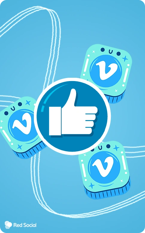 A thumbs-up icon overlaying three Vimeo logos on a light blue background