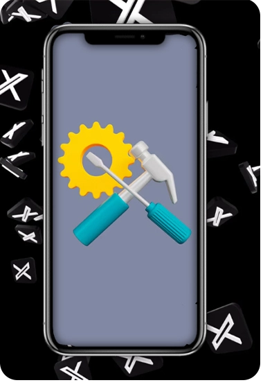 Smartphone with floating balls showing like and heart icons, spilling out likes.