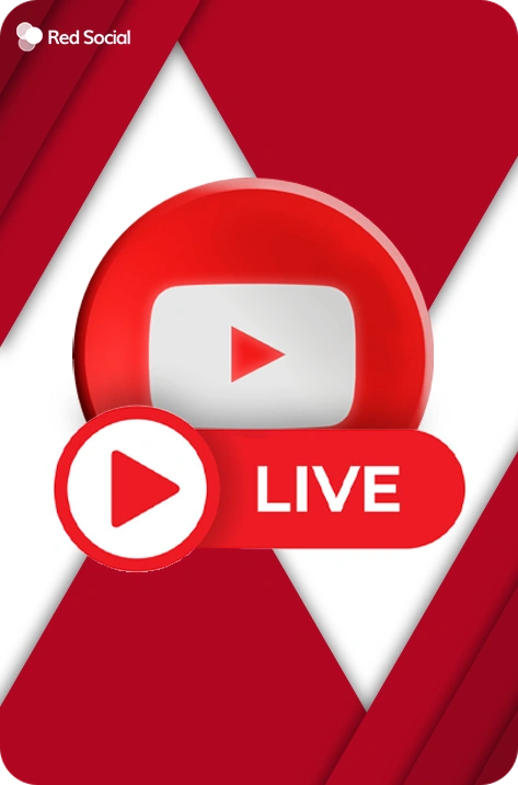 youtube live streaming icon on a red background