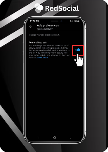 Steps to manage and clear ad engagement history on X Twitter.