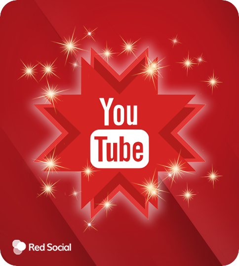 Image with the YouTube logo in a starburst design, symbolizing the benefits of discovering related YouTube channels.
