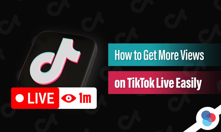 TikTok Live icon with a "1M views" indicator and a title about increasing TikTok Live views.