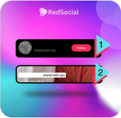 Image showing two places where the Shared With You label appears in-app.