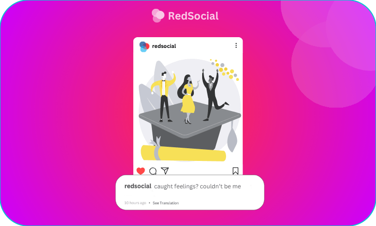 Prom-themed Instagram post showing a group dancing with caption about prom reality.