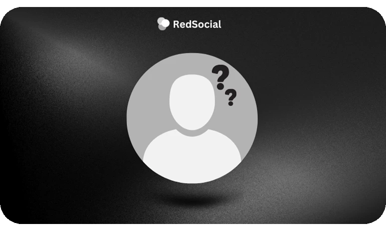 RedSocial icon showing anonymous user with question marks.