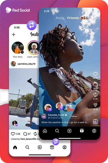 2 instances of a post and a reel showcasing the use of the new repost engagement metric on instagram