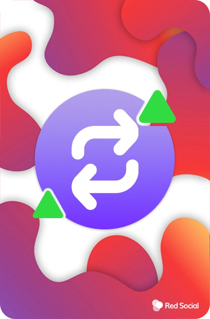 the instagram repost icon surrounded by green arrows