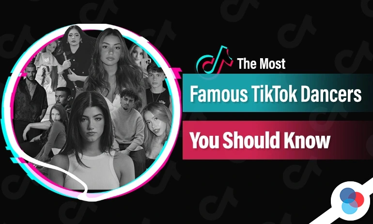 Collage of popular TikTok dancers highlighting well-known creators you should know, framed with TikTok colors and logo.
