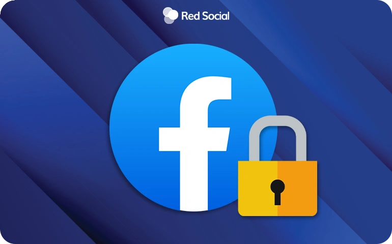 Facebook logo with a yellow padlock symbolizing account restriction or lock