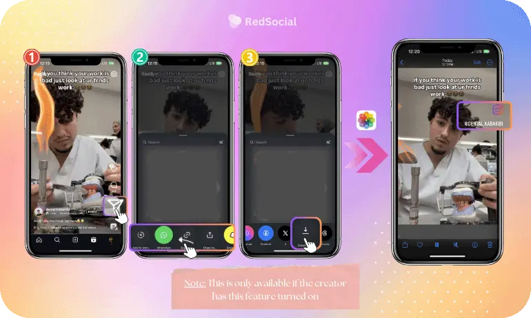 A mobile-focused guide explaining the process of saving Reels using Instagram’s built-in feature.