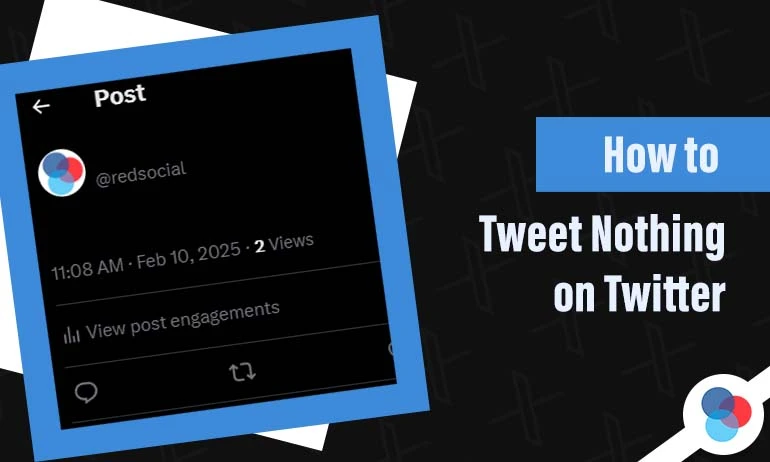Screenshot of a blank Twitter post with text about tweeting nothing.