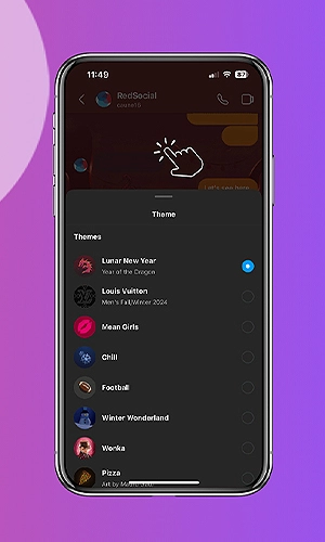 One smartphone displaying the steps on iOS shortcut for easier theme access