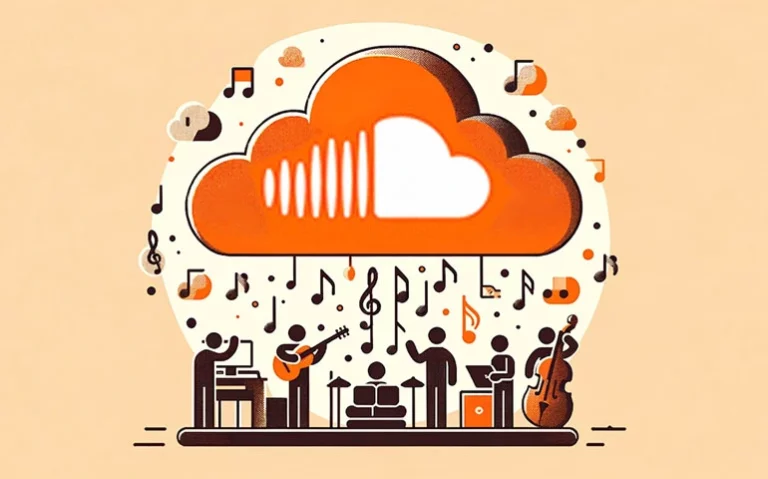 a band playing music with the soundcloud logo on top of them